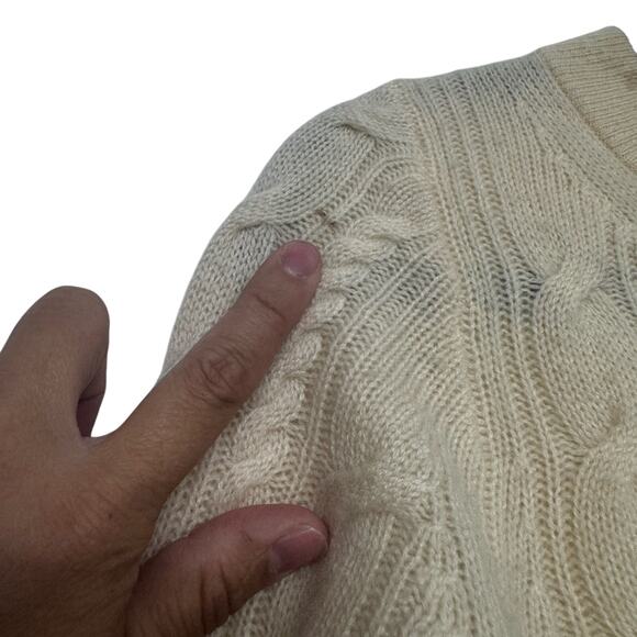 J.Crew 100% Cashmere Cable Knit Sweater Womens Small Italian Yarn Minimalist - Picture 4 of 6